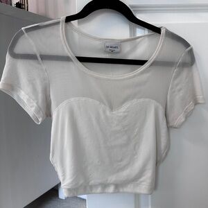 LA hearts mesh sweetheart crop top